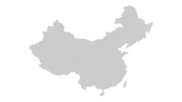 China map animation. Animation of connecting all region country into a whole China map with borders in the background with an alpha channel. Motion design. video