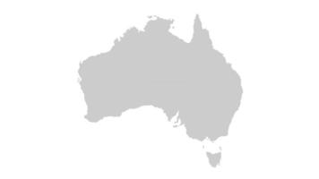 Australia map animation. Animation of connecting all region country into a whole Australia map with borders in the background with an alpha channel. Motion design. video