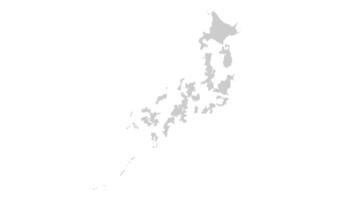 Japan map animation. Animation of connecting all region country into a whole Japan map with borders in the background with an alpha channel. Motion design. video