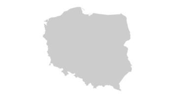 Poland map animation. Animation of connecting all region country into a whole Poland map with borders in the background with an alpha channel. Motion design. video