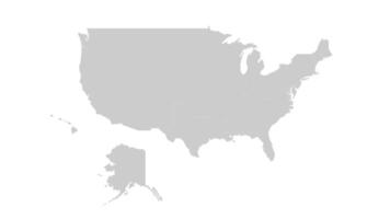 United States map animation. Animation of connecting all states country into a whole USA map with borders in the background with an alpha channel. Motion design. video