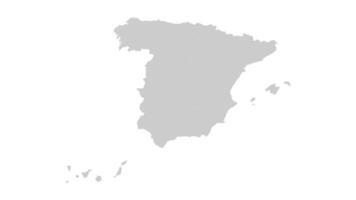 Spain map animation. Animation of connecting all region country into a whole Spain map with borders in the background with an alpha channel. Motion design. video