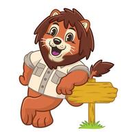 Zoo Keeper Lion Mascot Character vector
