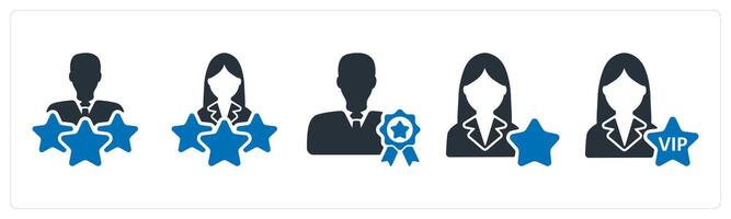 A set of 5 business icons as premium user, premium member, star employee vector