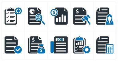 A set of 10 business icons as pie chart report, business report, cost statement vector