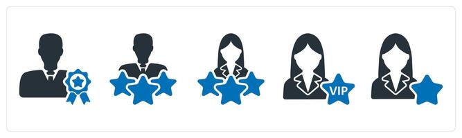 A set of 5 business icons as premium member, premium user, vip user vector