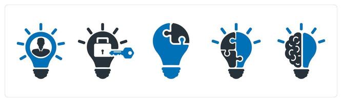 A set of 5 business icons as enterpreneur, problem fix, confusion in selecting investment vector