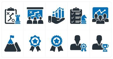 A set of 10 business icons as tactics, presenting tactics, business growth vector