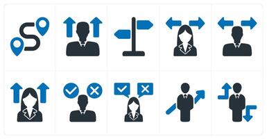 A set of 10 business icons as destination, career vision, direction sign vector