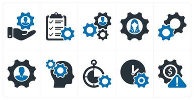 A set of 10 business icons as human resource managament, service list, business support vector