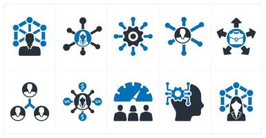 A set of 10 business icons as abilities, business network, support network vector