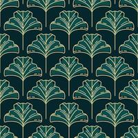 This vintage pattern features elegant ginkgo biloba leaves symmetrically arranged in a harmonious design. The intricate detailing evoke a sense of calm, perfect for nature-inspired projects. vector
