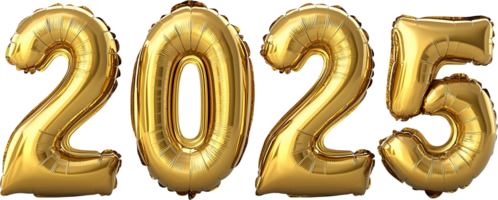 balloons with the number 2025 on a transparent background png