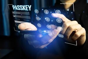 concept of using Passkey instead of a code set for maximum security Biometric Lock photo