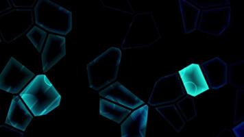 Realistic abstract looping animation of the moving fancy textured shining polygonal mosaic pattern. smooth cubes. dark green shiny light. video