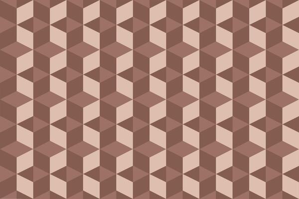 polygonal background in mocha mousse color. Digital geometric abstraction with boxes. Cubic cell. illustration of isometric cubes, geometric pattern, print, paper, cover, wallpaper, fabric, textile.