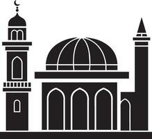 a black and white icon of a mosque. vector