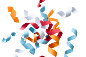 Colorful curl ribbon isolated element png