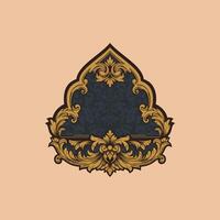 An image showcasing a sophisticated golden ornate design element against a dark background, suitable for various decorative applications. vector