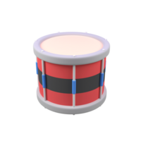Snare drum isolated 3d render icon illustration png