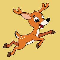 brown deer jump vector