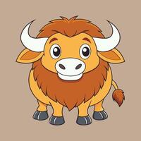 Cartoon Happy bull isolated on white background vector