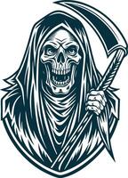 grim reaper with scythe vector