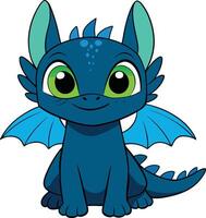draw toothless the dragon vector