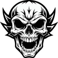 a skull with a large mouth and a large head vector