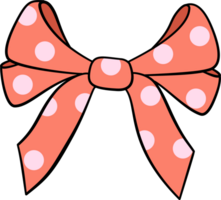 Valentine doodle ribbon bow with circle pattern illustration by hand drawn. png