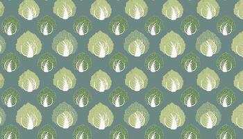 Seamless pattern with Savoy Cabbage. illustration for your design. vector