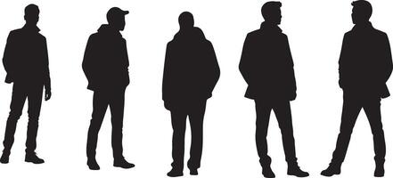 Man Silhouette Isolated on White Background vector