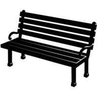 Silhouette of Park Bench on White Background vector