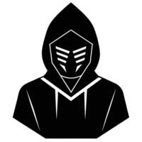 Hacker Silhouette Illustration on White Background vector