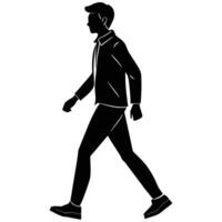 Man Walking Silhouette Illustration on White vector