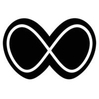 Infinity Heart Silhouette on White Background vector