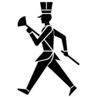 Marching Man Silhouette on White Background vector