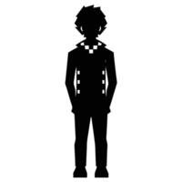 Pixelated Image Silhouette Isolated on White vector