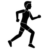 Running Jogger Silhouette Isolated on White vector