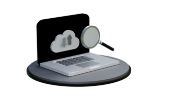 3d download and upload with computer icon png