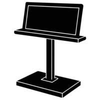Minimalistic Monitor Stand Silhouette Isolated on White Background vector