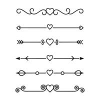 Line dividers with geometric and symmetrical patterns vector