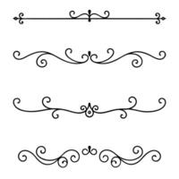 Line dividers with unique handcrafted patterns vector