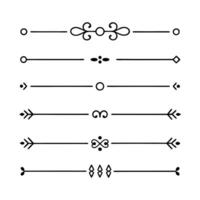 Line dividers with abstract shapes and details vector