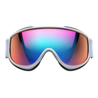 Protective Ski Goggles with Reflective Lens and White Frame Isolated on Transparent Background png