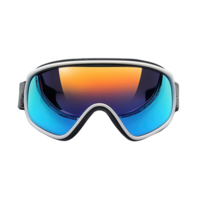 Reflective Ski Goggles with Gradient Lens and White Frame Isolated on Transparent Background png