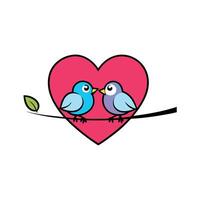 Tree with black and red heart vector