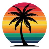 Hand-drawn palm tree for creative artwork vector