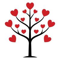 Tree of hearts illustration for print projects vector