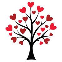 Minimalist tree with hearts design vector